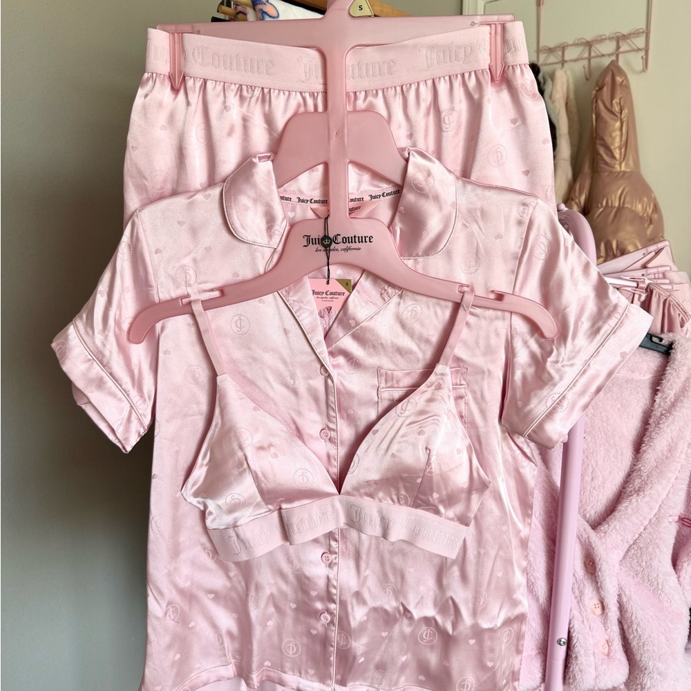 Juicy Couture Light Pink Satin Pajama Set